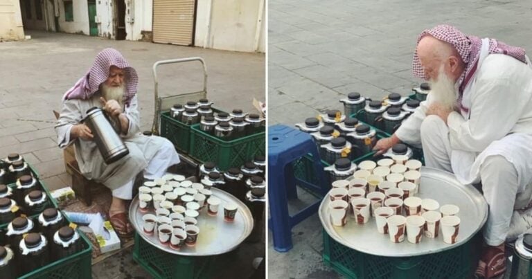 بالصور والفيديو: وفاة السوري أبو السباع الذي عُرف بتوزيع الشاي والقهوة على الزوّار بالمدينة لأكثر من أربعة عقود