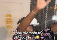 ردة فعل مؤثرة.. سيدة أفريقية تعايش الحرم المكي عبر نظارة الواقع الافتراضي