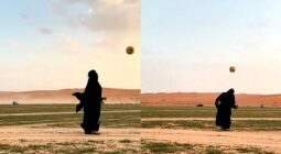 شاهد فتاة توثق مهارة والدتها الاستثنائية في لعب كرة القدم