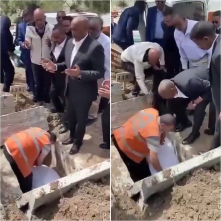 فيديو مؤثر.. قائد الجيش السوداني عبد الفتاح البرهان يدفن ابنه في مقبرة بتركيا