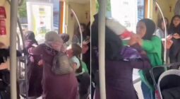 شاهد نساء تركيات يعتدين على سورية داخل قطار المترو ويدفعونها خارجه