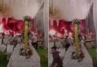 خسائر بملايين الدورلات.. شاهد حريق هائل يلتهم حفل زفاف في فندق شهير بالهند