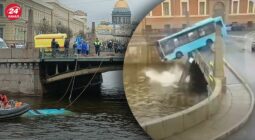 شاهد حافلة روسية مكتظة بالركاب تنحرف وتهوي إلى النهر ووقوع قتلى ومصابين