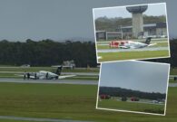 شاهد طيار يلجأ لطريقة صعبة للهبوط على مدرج مطار في أستراليا بعد تعطل جهاز فتح العجلات