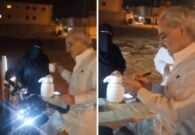 شاهد الأمير الوليد بن طلال يتناول القهوة من بسطة في الرياض.. ويفاجئ صاحبتها بهدية غير متوقعة