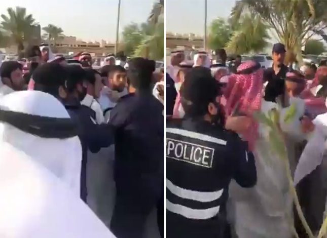 شاهد.. مشاجرة عنيفة بين شخصين أمام ديوان نائب كويتي